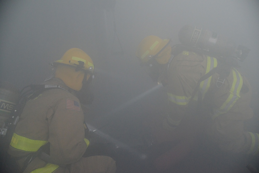 Firefighter exercise 424th Air Base Squadron