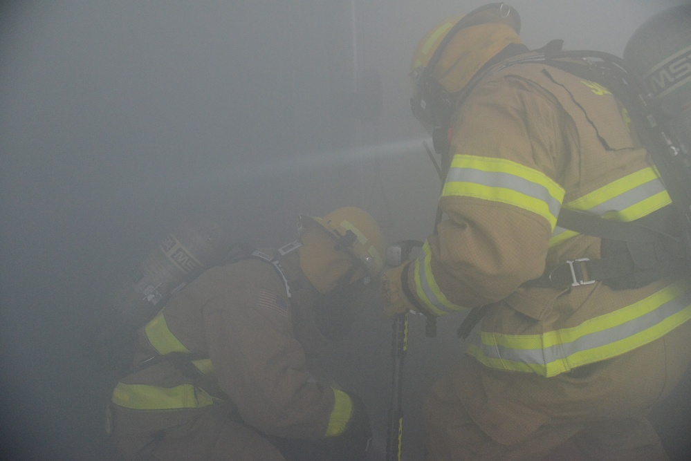 Firefighter exercise 424th Air Base Squadron