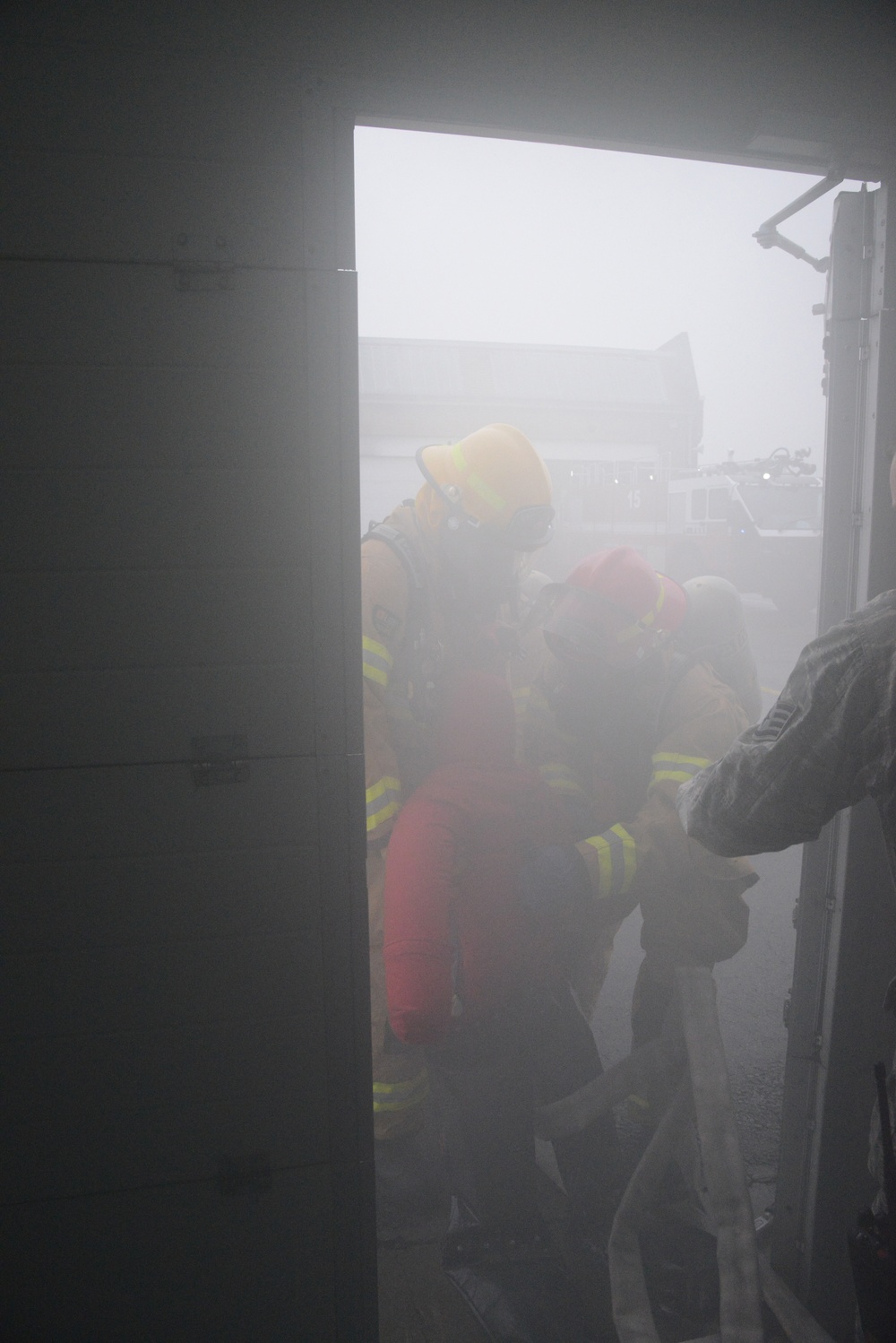 Firefighter exercise 424th Air Base Squadron