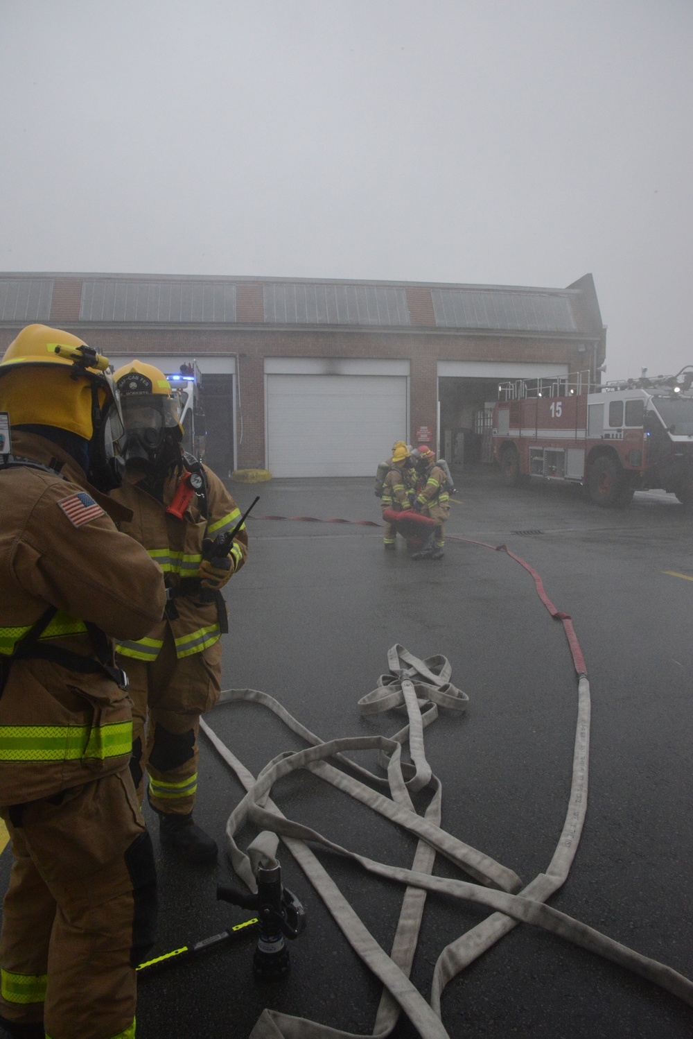 Firefighter exercise 424th Air Base Squadron