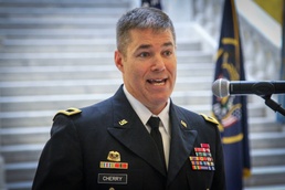 Addressing the crowd