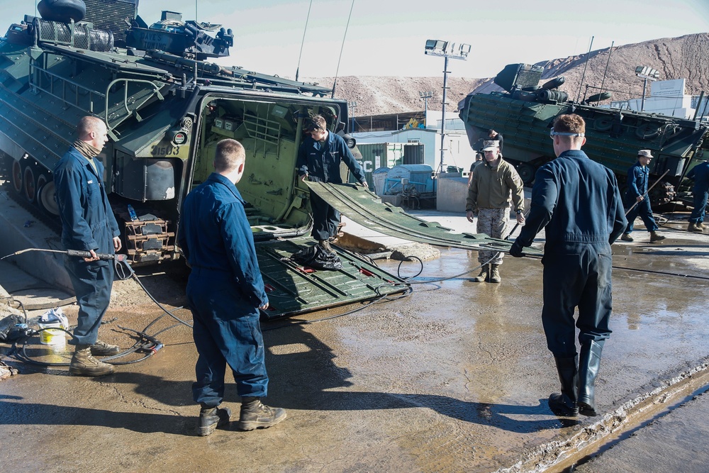 USS San Diego (LPD 22) Wash Down Operations