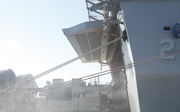 USS San Diego (LPD 22) conducts agricultural wash down