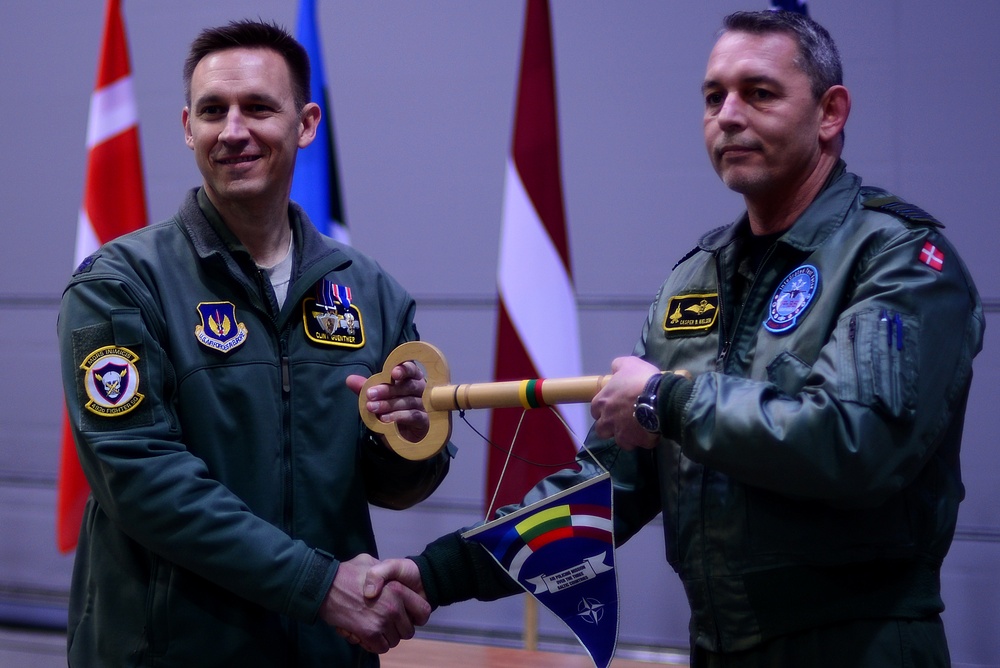 U.S. Air Force transfers control of NATO Baltic Air Police mission to Denmark