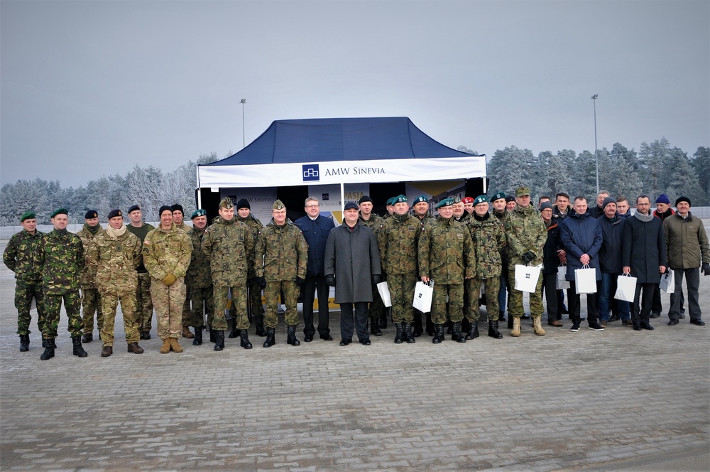 Battle Group Poland motor pool ribbon cutting ceremony