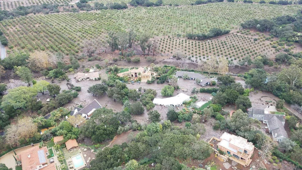 Santa Barbara County neighborhood affected by mudslides