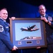 The Nevada Air National Guard's 2017 Senior Noncommissioned Officer of the Year, Senior Master Sgt. Jeffrey Linton accepts his award