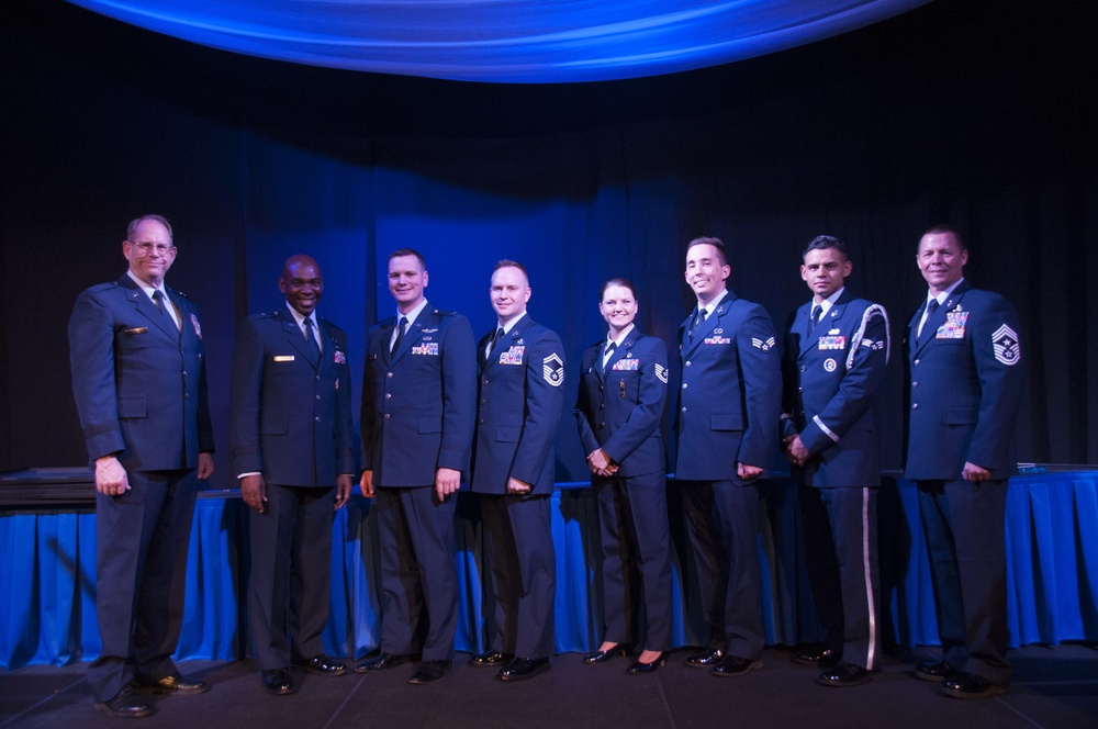 The 2017 Nevada Air National Guard Outstanding Airmen of the Year with leadership