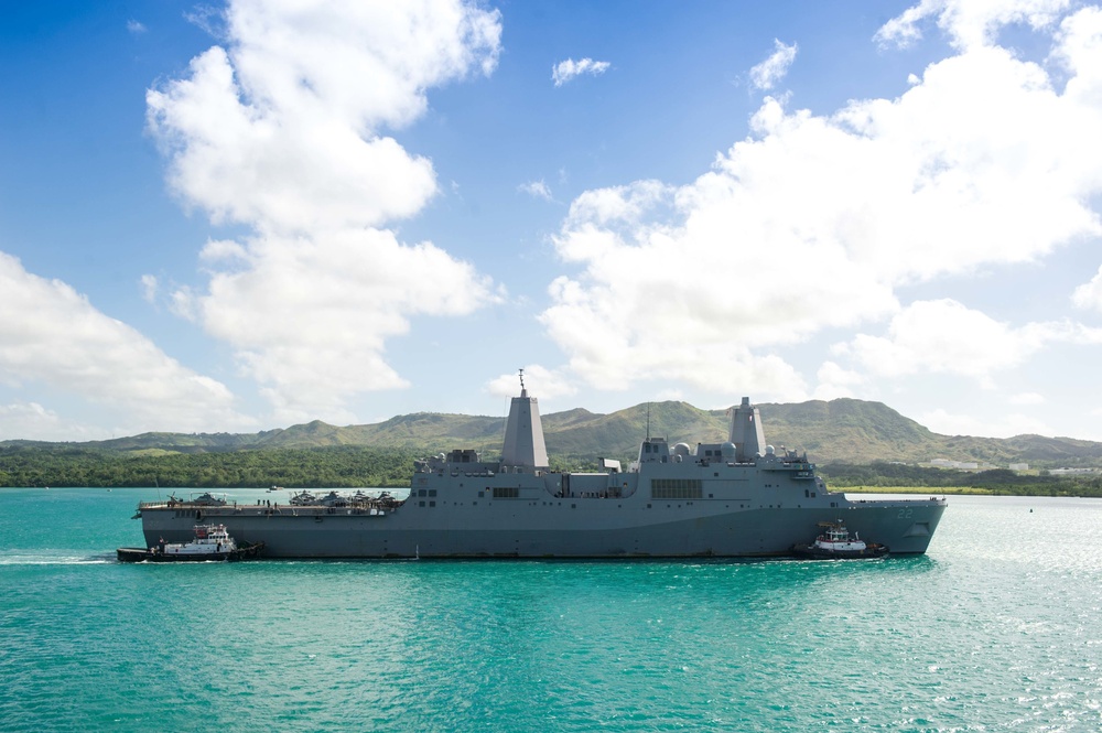 USS San Diego (LPD 22) arrives in Guam