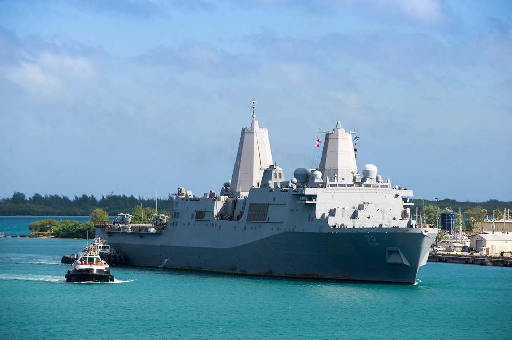 USS San Diego (LPD 22) arrives in Guam