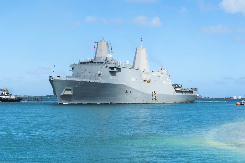 USS San Diego (LPD 22) arrives in Guam