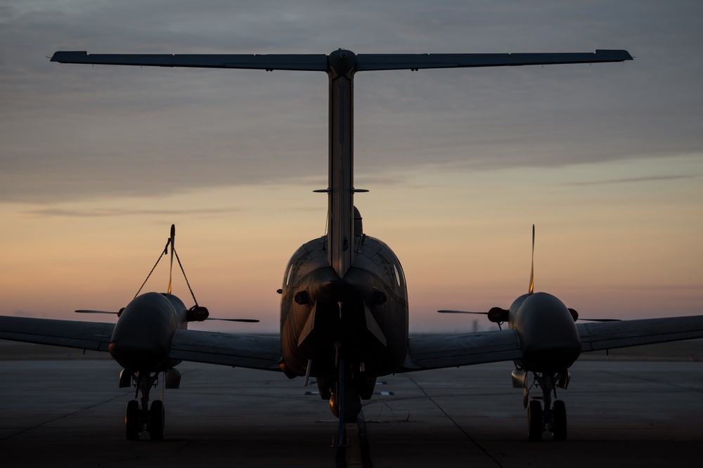 Will Rogers Air National Guard Base: MC-12W at Sunrise