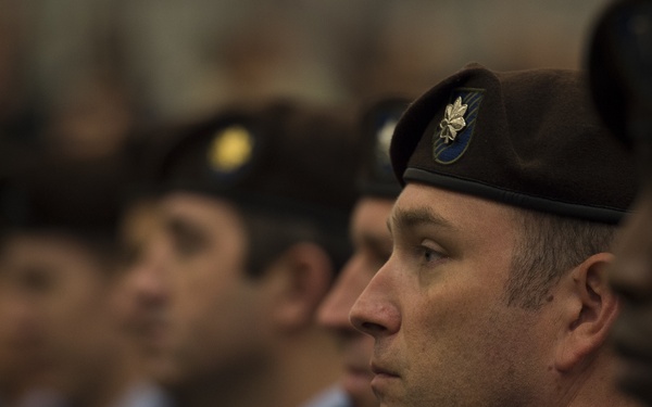 Quiet Professionals don brown beret