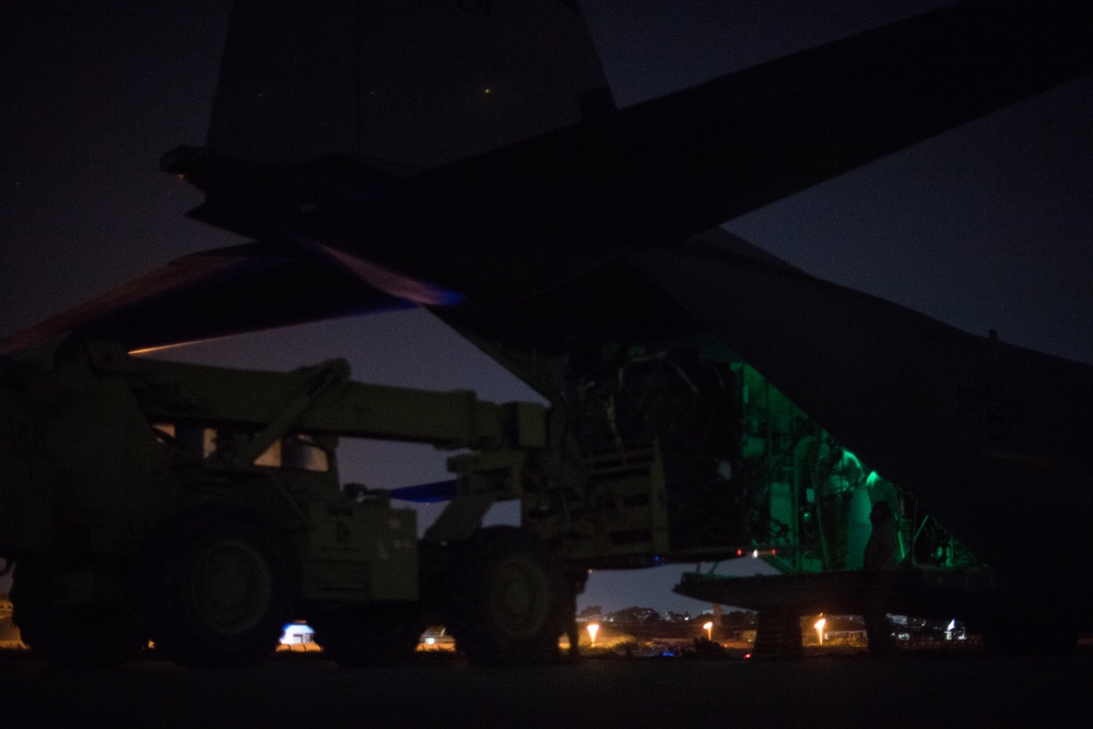 Airmen conduct cargo operations in East Africa