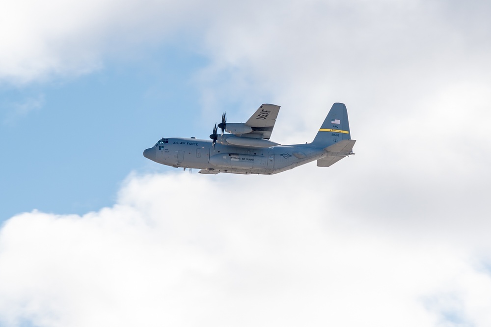 One of a kind modified C-130 heads for more testing in Florida
