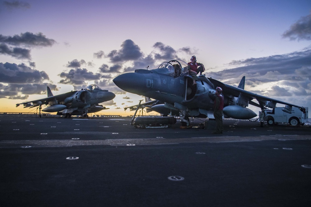 USS Bonhomme Richard Morning Routine On The Flight Deck