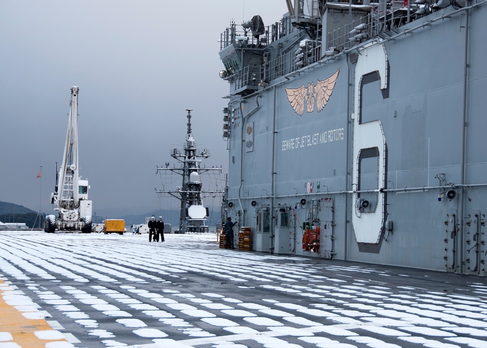 BHR Sailors return from conducting morning colors