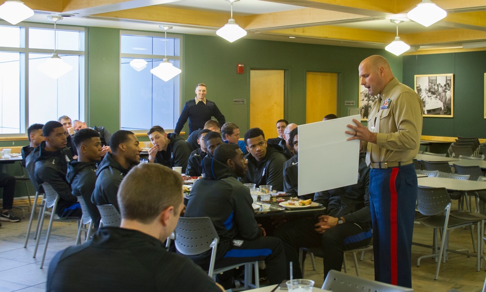 SLU basketball team educated on Marine Corps' values