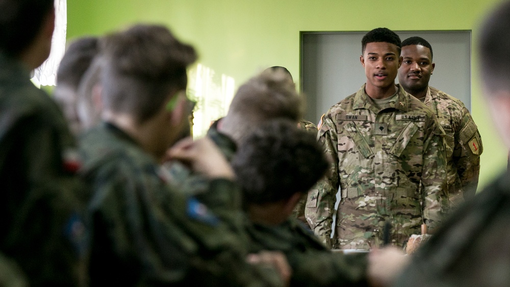 U.S. Army Europe: 2nd ABCT, 1st ID Soldiers visit Cadets at Rzepin School