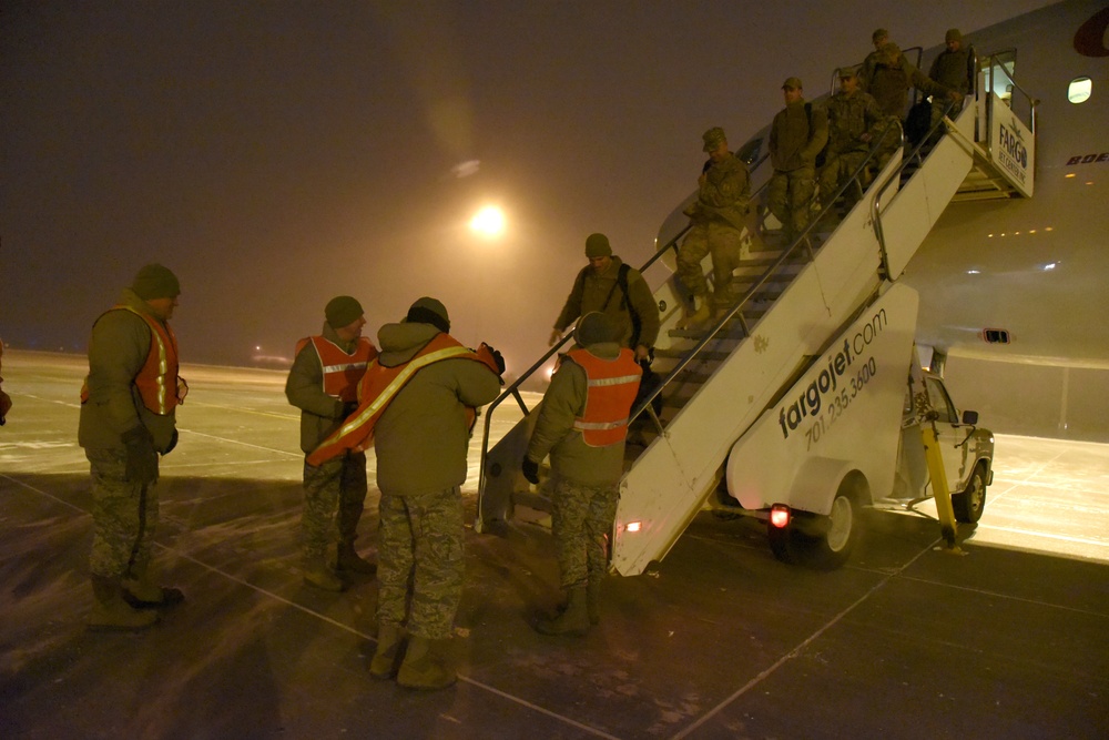 119th Civil Engineer Squadron members return from southwest Asia