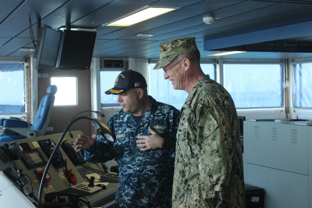 Rear Adm. Grafton Chase visits USS Puller