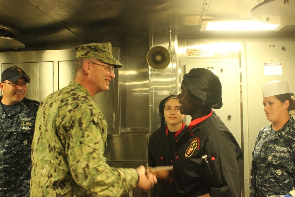 Rear Adm. Grafton Chase visits USS Puller
