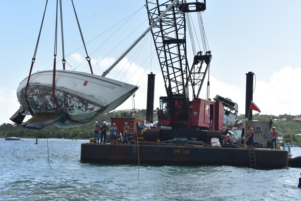 Vessel Salvage in Muller Bay, St. Thomas