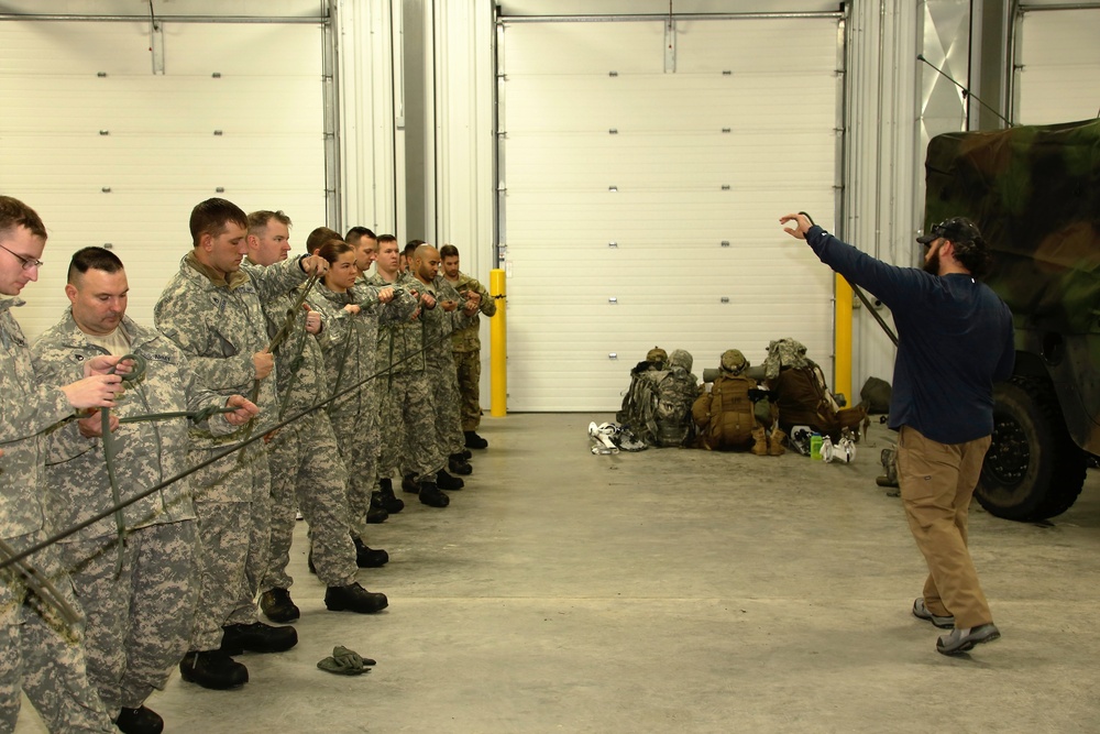 Students build knot-tying skills as part of Cold-Weather Operations Course at Fort McCoy