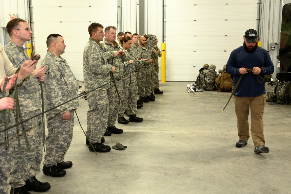 Students build knot-tying skills as part of Cold-Weather Operations Course at Fort McCoy