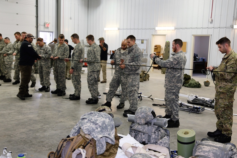 Students build knot-tying skills as part of Cold-Weather Operations Course at Fort McCoy