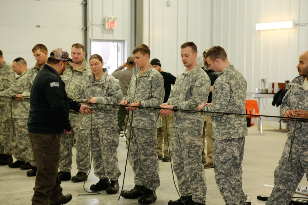 Students build knot-tying skills as part of Cold-Weather Operations Course at Fort McCoy