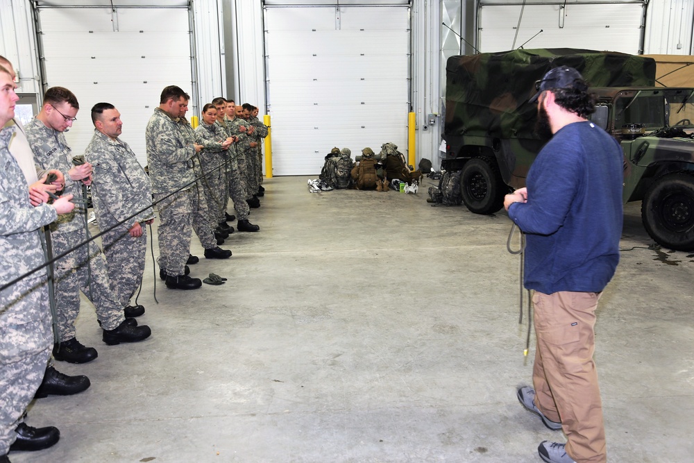 Students build knot-tying skills as part of Cold-Weather Operations Course at Fort McCoy