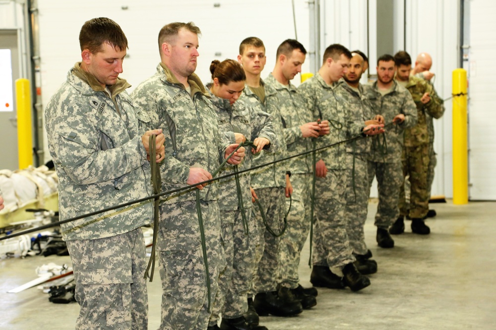 Students build knot-tying skills as part of Cold-Weather Operations Course at Fort McCoy