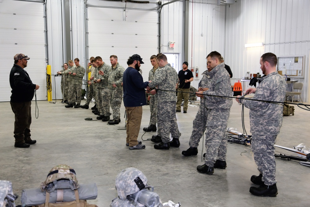 Students build knot-tying skills as part of Cold-Weather Operations Course at Fort McCoy