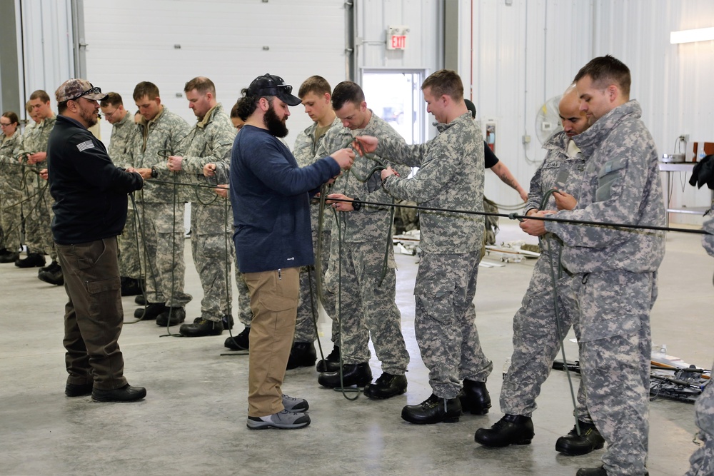 Students build knot-tying skills as part of Cold-Weather Operations Course at Fort McCoy