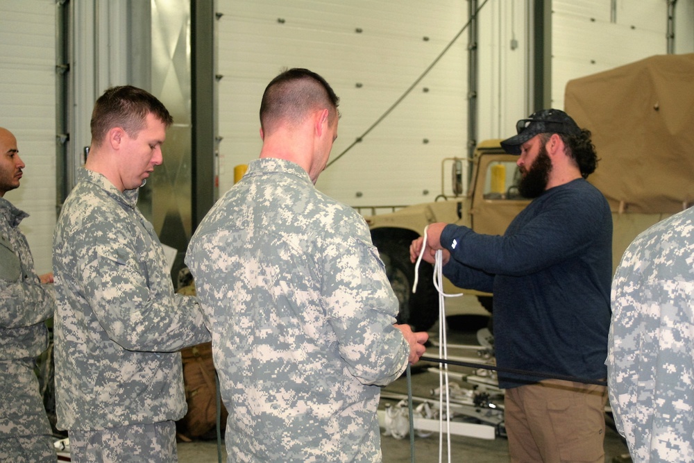 Students build knot-tying skills as part of Cold-Weather Operations Course at Fort McCoy