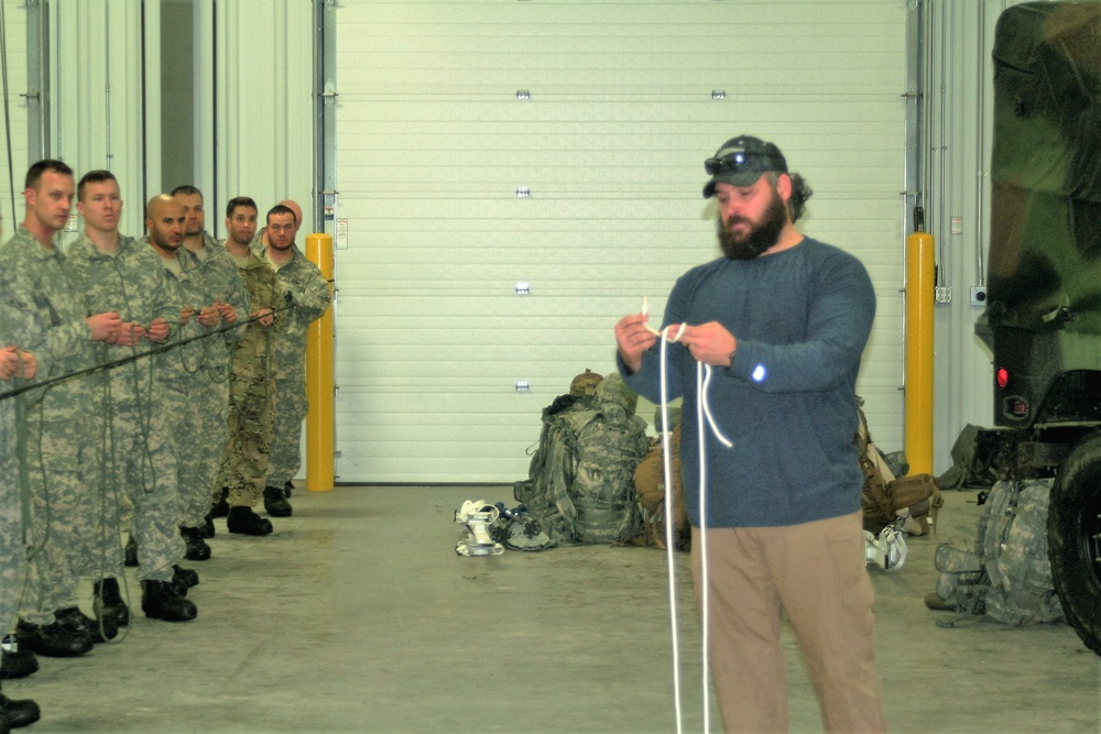 Students build knot-tying skills as part of Cold-Weather Operations Course at Fort McCoy