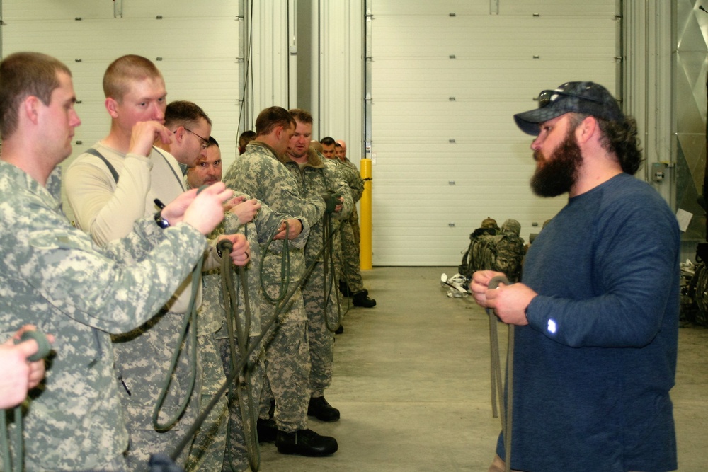 Students build knot-tying skills as part of Cold-Weather Operations Course at Fort McCoy