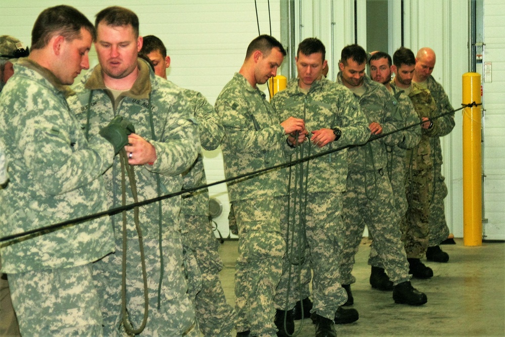 Students build knot-tying skills as part of Cold-Weather Operations Course at Fort McCoy