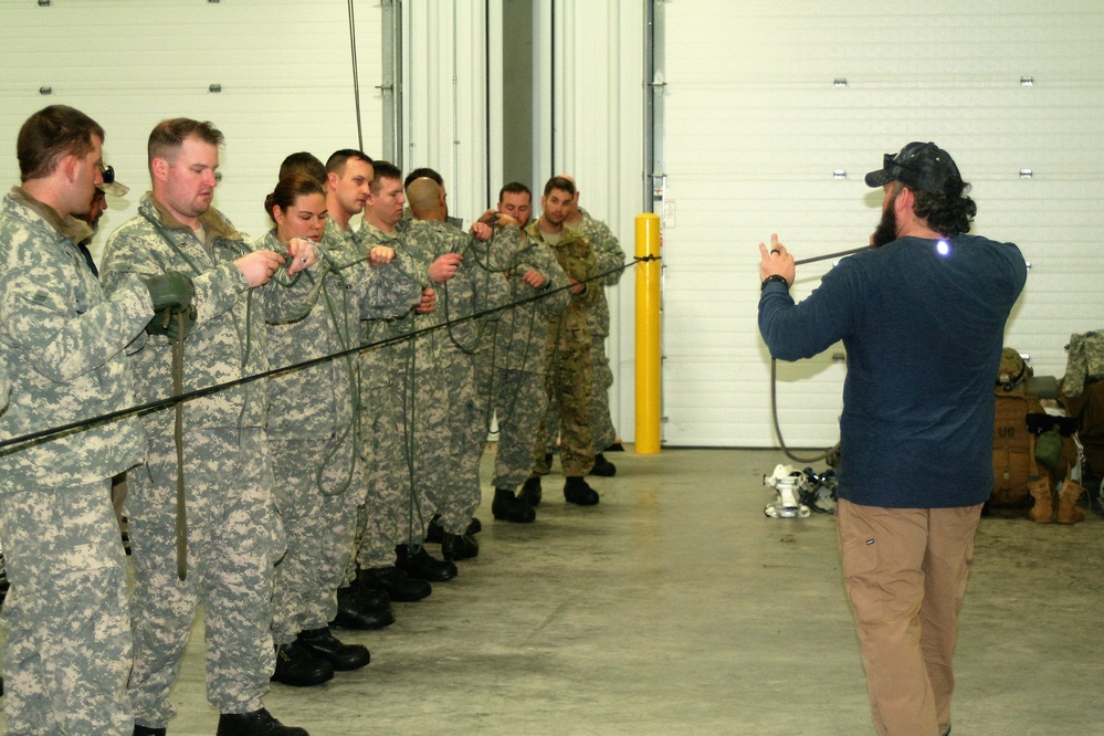 Students build knot-tying skills as part of Cold-Weather Operations Course at Fort McCoy