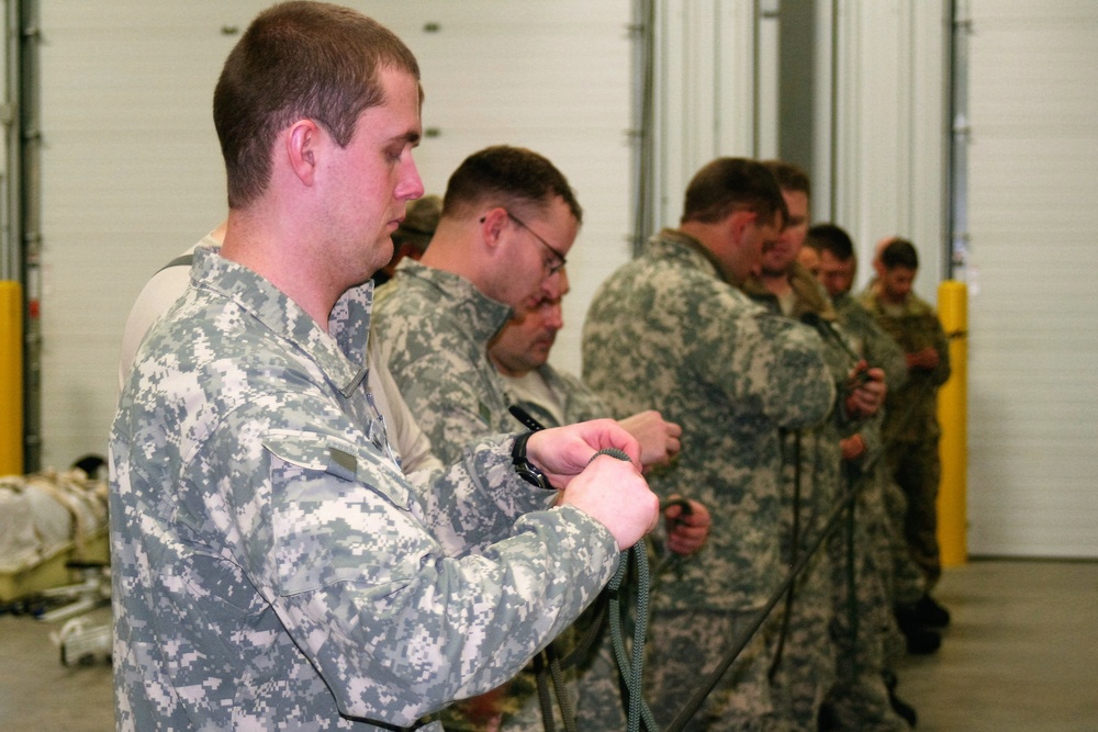 Students build knot-tying skills as part of Cold-Weather Operations Course at Fort McCoy