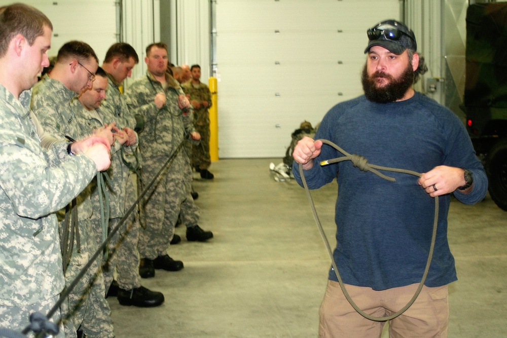 Students build knot-tying skills as part of Cold-Weather Operations Course at Fort McCoy