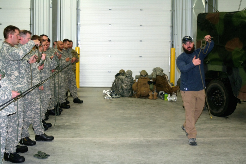 Students build knot-tying skills as part of Cold-Weather Operations Course at Fort McCoy