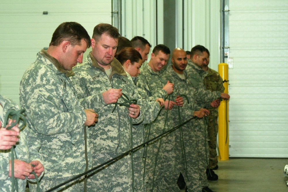 Students build knot-tying skills as part of Cold-Weather Operations Course at Fort McCoy