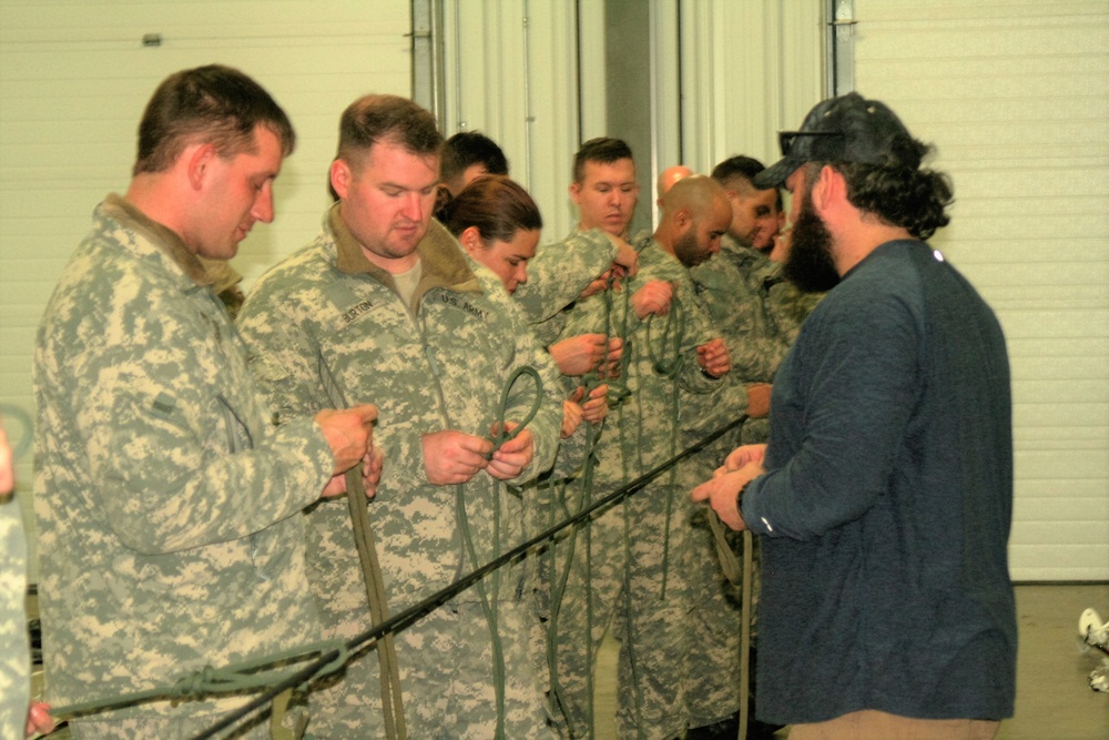 Students build knot-tying skills as part of Cold-Weather Operations Course at Fort McCoy