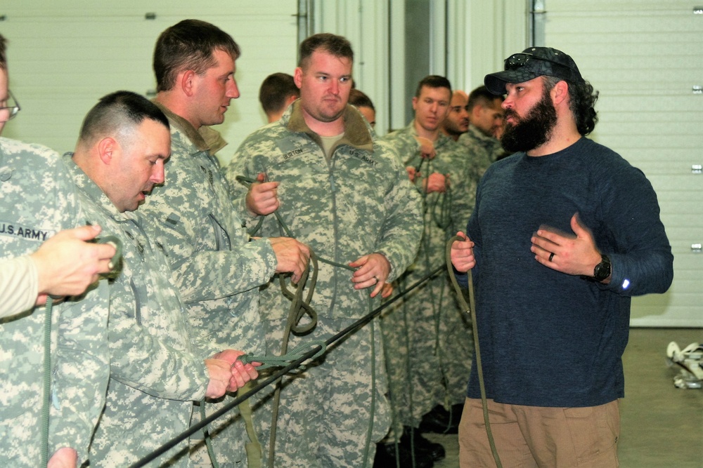 Students build knot-tying skills as part of Cold-Weather Operations Course at Fort McCoy