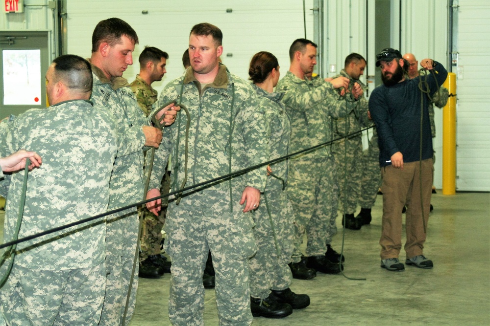 Students build knot-tying skills as part of Cold-Weather Operations Course at Fort McCoy