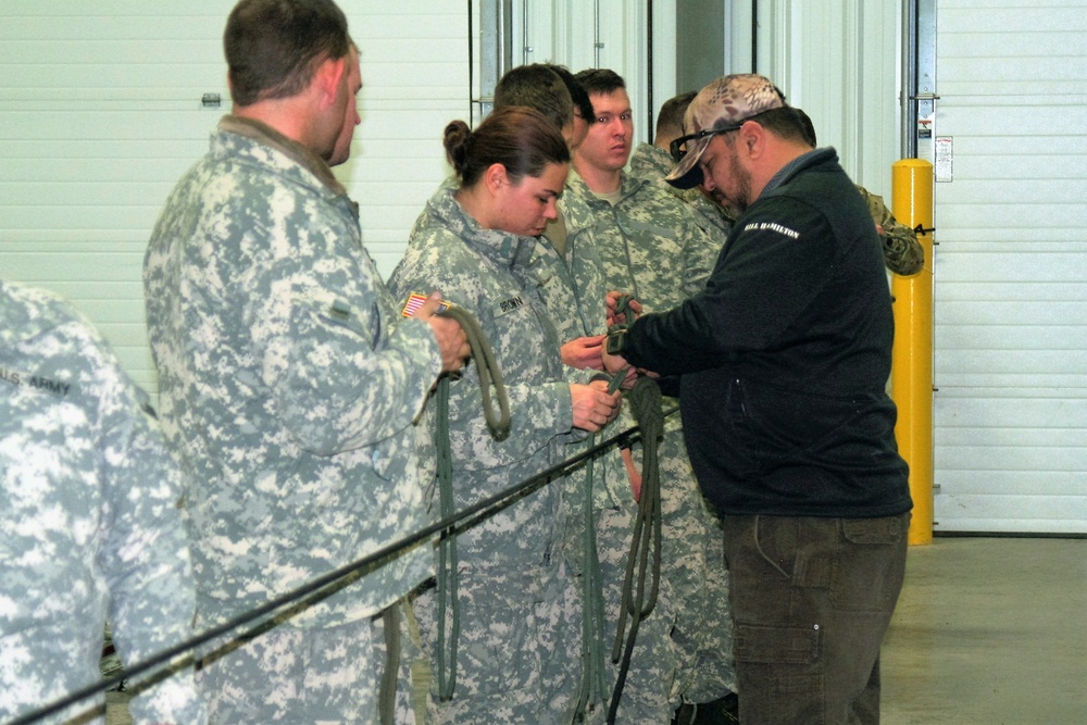 Students build knot-tying skills as part of Cold-Weather Operations Course at Fort McCoy