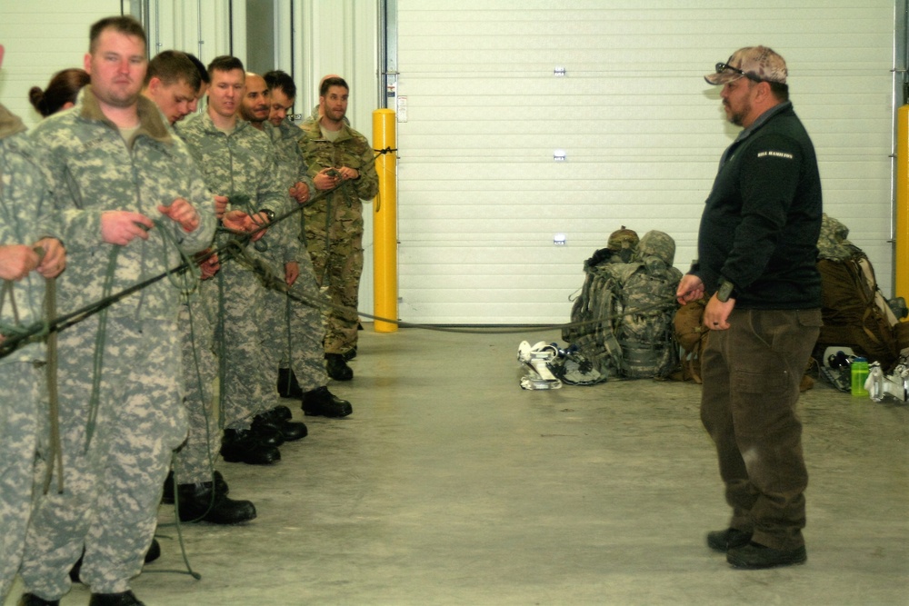 Students build knot-tying skills as part of Cold-Weather Operations Course at Fort McCoy