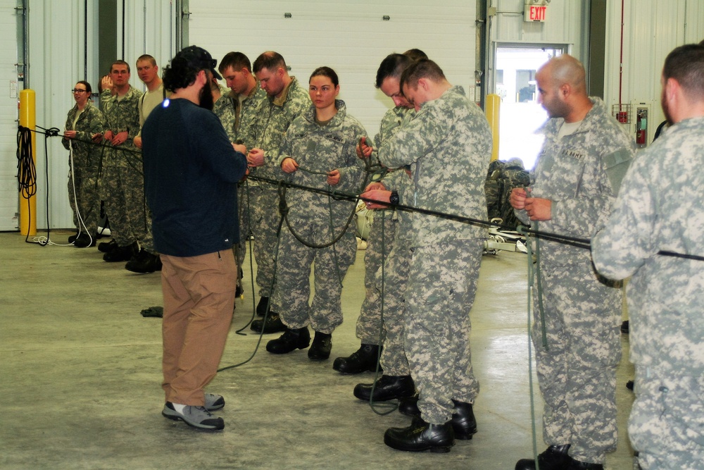 Students build knot-tying skills as part of Cold-Weather Operations Course at Fort McCoy